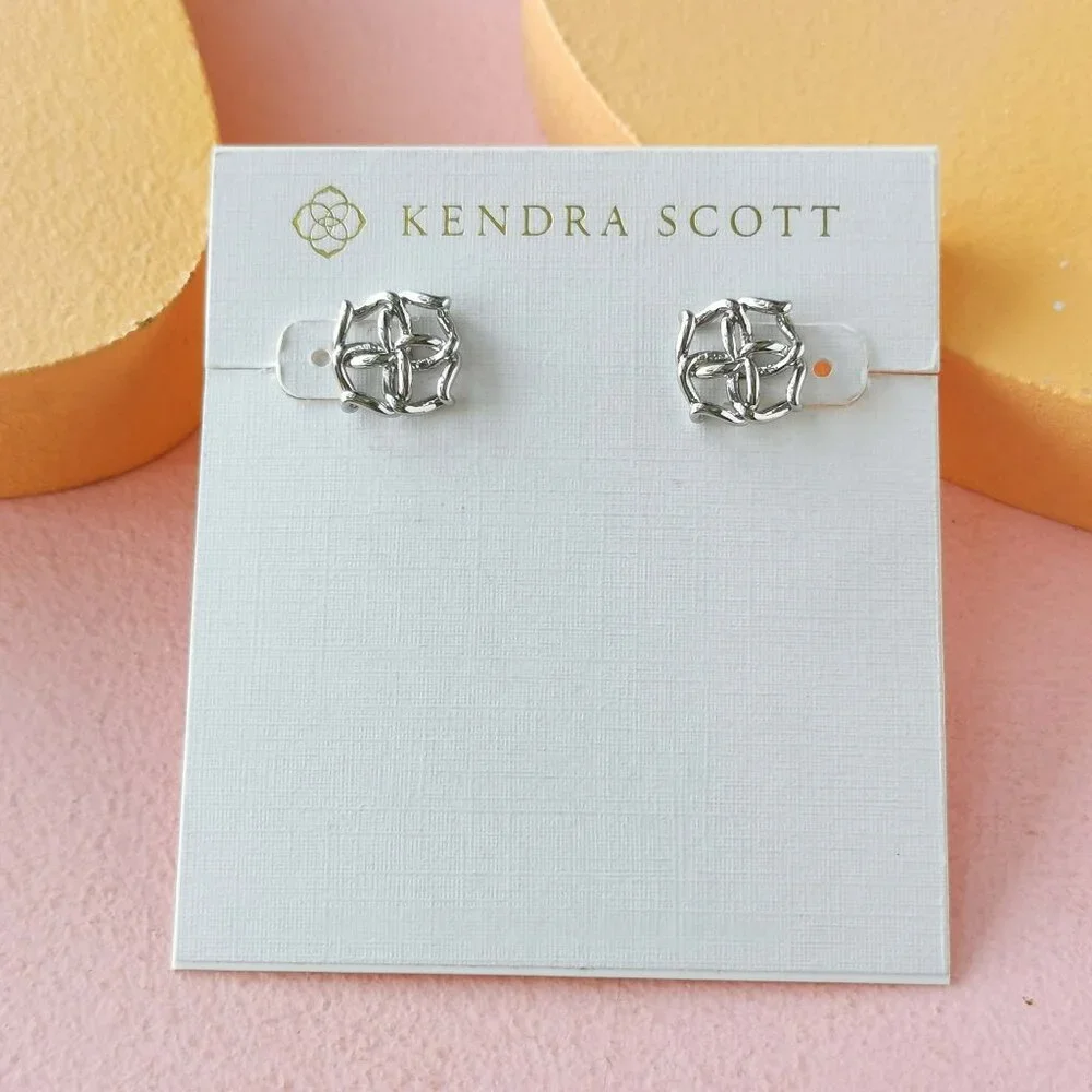 Kendra Scott Silver Floral Knot Stud Earrings